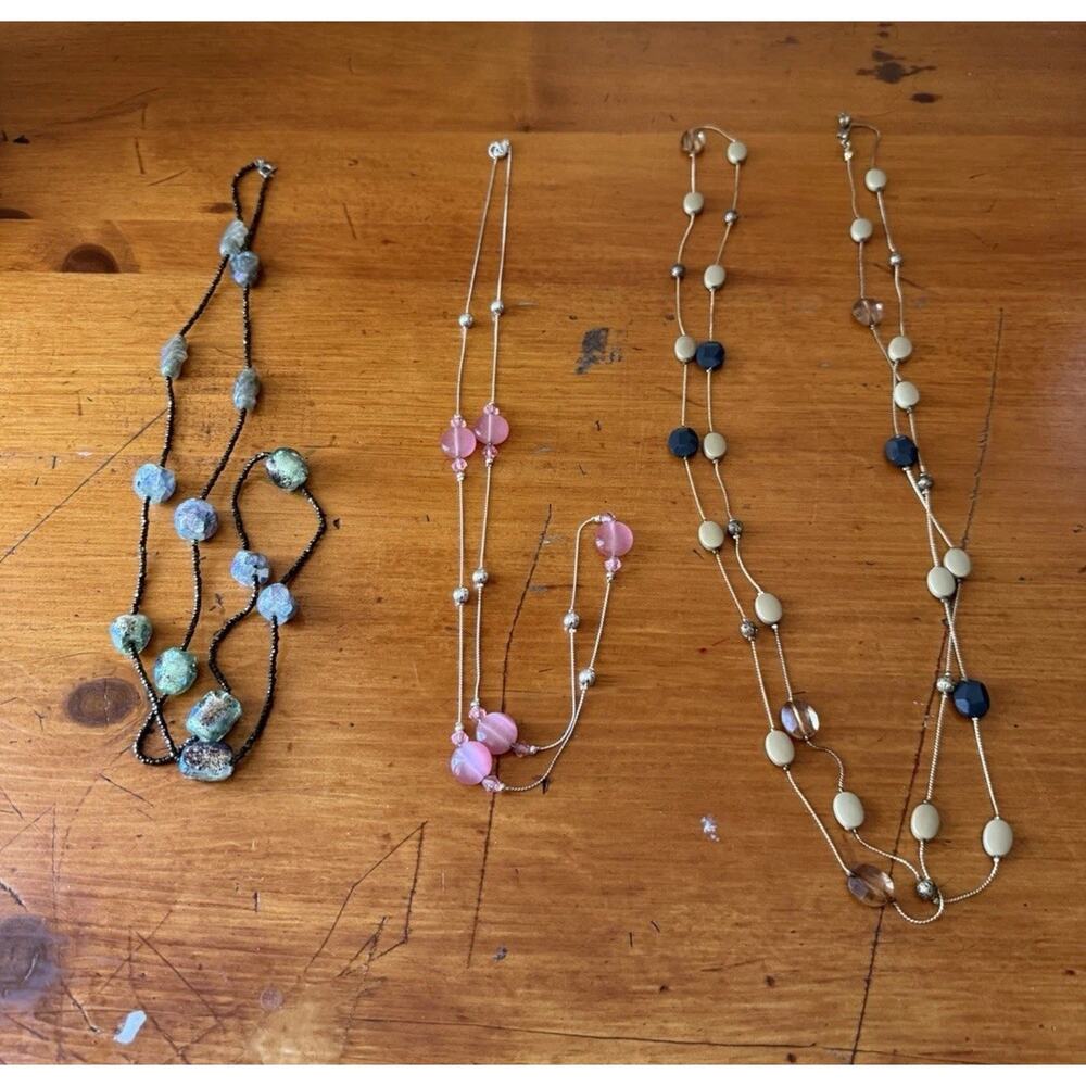 Boho Layering Necklace Bundle Long Delicate Beaded Minimalist Jewelry Lot